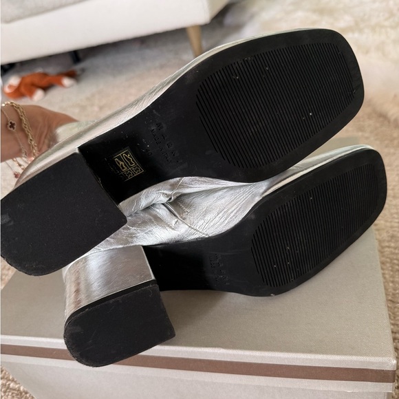 Marni Silver Leather Ankle Boots Mod style size 10  / 40 European - Picture 10 of 16